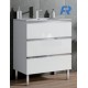 ...Mueble de baño con patas MONZA 3 Cajones Blanco Brillo