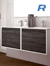 Mueble de baño ALTEA Suspendido Doble Seno Blanco/Ebony