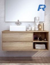 Grandes descuentos en este moderno mueble Terra suspendido Cambrian. Muebles de baño colgados.