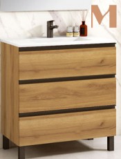 Mueble de baño Huelva Mohave 3 cajones: diseño moderno, amplio espacio de almacenamiento y estilo funcional para baños actuales