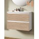 Mueble de baño suspendido Valencia Blanco/Alcatraz, 2 cajones modernos, estilo minimalista para espacios elegantes y funcionales