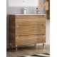. Mueble de baño con patas FREVO Roble Halifax 3 cajones 