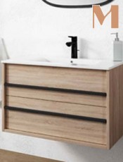 .. Muebles lavabo moderno EGEO Roble Sanoma Suspendido.