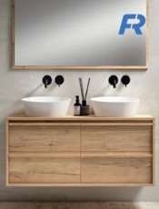 Muebles de baño modernos Laura colgados: Elegancia y funcionalidad combinadas en un diseño contemporáneo. Doble seno