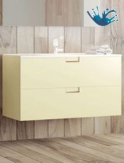 Descubre este moderno mueble Luna suspendido de Campoaras. ¿Dónde comprar muebles de baño en Barcelona?