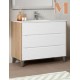 Mueble Baño GOBI 3 cajones con patas Roble Ocre/Blanco Polar