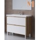 Mueble baño 2 cajones MANILA con patas Roble Romance/Blanco