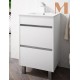 Mueble de baño con patas CHIBA 2 cajones Blanco Brillo