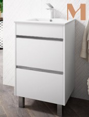 Mueble de baño con patas CHIBA 2 cajones Blanco Brillo