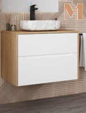 Mueble de baño suspendido TANAMI Roble/Blanco Polar