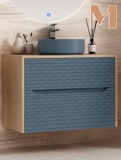 Mueble baño TANAMI suspendido 2 cajones Roble/Lavanda