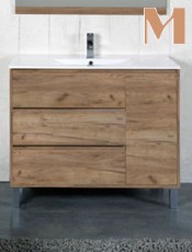 Mueble de baño VERÍN 3 cajones y puerta Roble Claro