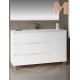 Mueble de Baño VERÍN 3 cajones y puerta con patas Blanco Brillo