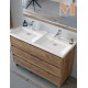Mueble de baño Doble seno VERÍN con patas Roble Claro