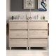 Mueble de baño con patas NOJA 120 cm 6 cajones Natural