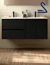Mueble de baño suspendido NOJA 120 cm Toscana Black Satin