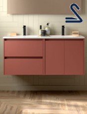 Mueble de baño suspendido NOJA 120 cm Toscana Red Satín