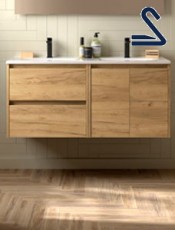 Mueble de baño suspendido NOJA 120 cm Toscana Roble África