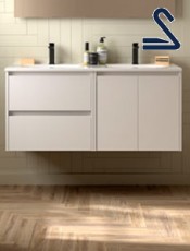 Mueble de baño suspendido NOJA 120 cm Toscana White Satín