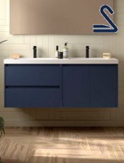 Mueble de baño suspendido NOJA 140 cm Toscana Blue Satín