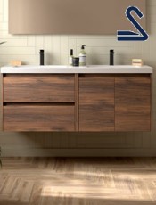 Mueble baño suspendido NOJA 140 cm Toscana Nogal Maya