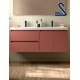 Mueble baño suspendido NOJA 140 cm Toscana Rojo Satinado