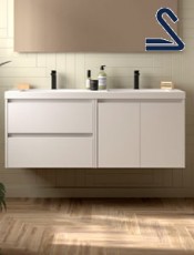 Mueble de baño suspendido NOJA 140 cm Toscana Blanco Mate