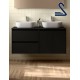 Mueble de lavabo suspendido NOJA 120 cm posar Negro Mate