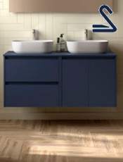 Mueble de lavabo suspendido NOJA 120 cm posar Azul Mate