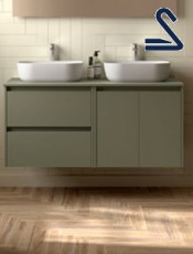 Mueble de lavabo suspendido NOJA 120 cm posar Verde Mate