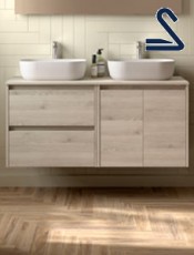 Mueble de lavabo suspendido NOJA 120 cm posar Natural