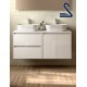 Mueble de lavabo suspendido NOJA 120 cm posar Blanco Brillo