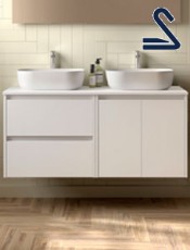 Mueble de lavabo suspendido NOJA 120 cm posar Blanco Mate