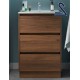 Mueble de baño con zócalo NOJA 3 cajones Nogal Maya 