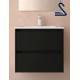 Mueble de baño suspendido NOJA 60 cm 2 cajones Negro Mate