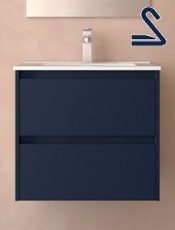 Mueble de baño suspendido NOJA 60 cm Azul Mate
