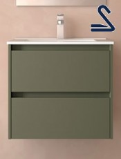 Mueble de baño suspendido NOJA 60 cm Verde Mate