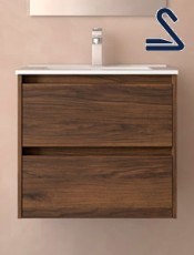 Mueble de baño suspendido NOJA 60 cm Nogal Maya