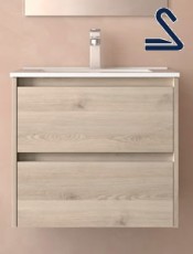 Mueble de baño suspendido NOJA 60 cm Natural