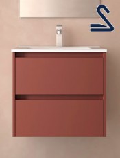 Mueble de baño suspendido NOJA 60 cm Rojo Mate