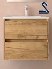 Mueble de baño suspendido NOJA 60 cm Roble África