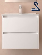 Mueble de baño suspendido NOJA 60 cm Blanco Brillo