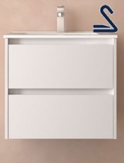 Mueble de baño suspendido NOJA 60 cm Blanco Mate