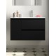 Mueble de baño 2 cajones y puerta NOJA suspendido 85 cm Negro Mate