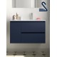 Mueble de baño 2 cajones y puerta NOJA suspendido 85 cm Azul Mate