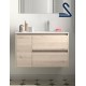 Mueble de baño 2 cajones y puerta NOJA suspendido 85 cm Natural