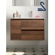 Mueble de baño 2 cajones y puerta NOJA suspendido 85 cm Nogal Maya