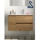 Mueble de baño 2 cajones y puerta NOJA suspendido 85 cm Roble África