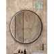 Espejo circular LED antivaho con marco metálico SEÚL, iluminación frontal perfecta para baños modernos. Diseño elegante