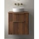 Mueble de baño suspendido LUVA 60 cm lavabo sobreponer Nogal Maya